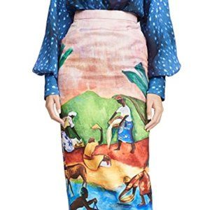 Stella Jean Painted Pencil Skirt